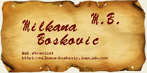 Milkana Bošković vizit kartica